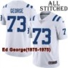 White Embroidered Ed George Indianapolis Colts #73 Stitched Jersey