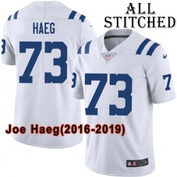 White Embroidered Joe Haeg Indianapolis Colts #73 Stitched Jersey