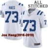 White Embroidered Joe Haeg Indianapolis Colts #73 Stitched Jersey