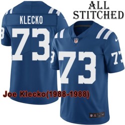 Blue Home Embroidered Joe Klecko Indianapolis Colts #73 Stitched Jersey