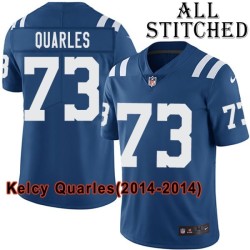 Blue Home Embroidered Kelcy Quarles Indianapolis Colts #73 Stitched Jersey