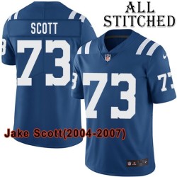 Blue Home Embroidered Jake Scott Indianapolis Colts #73 Stitched Jersey