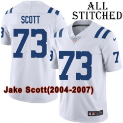 White Embroidered Jake Scott Indianapolis Colts #73 Stitched Jersey