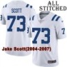 White Embroidered Jake Scott Indianapolis Colts #73 Stitched Jersey