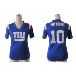 [Fashion II] MANNING NY-Giant #10 Womens Football Jersey - Eli Manning Womens Football Jersey (Blue)_Free Shipping