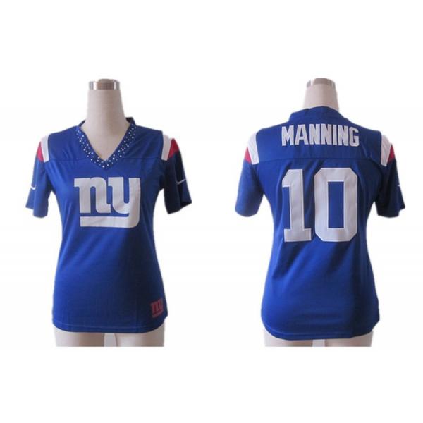 [Fashion II] MANNING NY-Giant #10 Womens Football Jersey - Eli Manning Womens Football Jersey (Blue)_Free Shipping