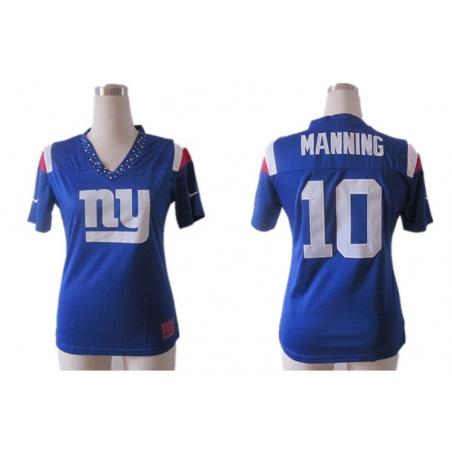 [Fashion II] MANNING NY-Giant #10 Womens Football Jersey - Eli Manning Womens Football Jersey (Blue)_Free Shipping