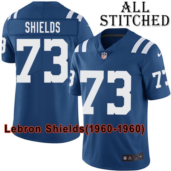 Blue Home Embroidered Lebron Shields Indianapolis Colts #73 Stitched Jersey