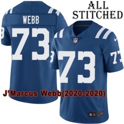 Blue Home Embroidered J'Marcus Webb Indianapolis Colts #73 Stitched Jersey