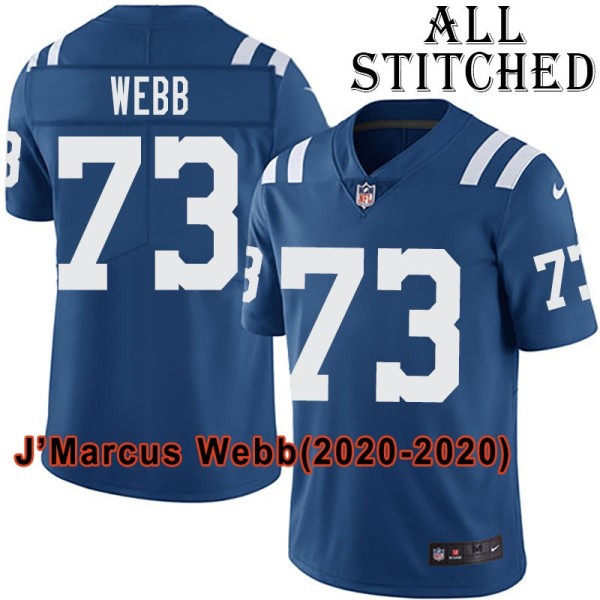 Blue Home Embroidered J'Marcus Webb Indianapolis Colts #73 Stitched Jersey