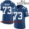 Blue Home Embroidered Steve Wright Indianapolis Colts #73 Stitched Jersey