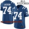 Blue Home Embroidered Ken Jackson Indianapolis Colts #74 Stitched Jersey