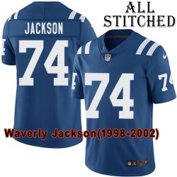 Blue Home Embroidered Waverly Jackson Indianapolis Colts #74 Stitched Jersey
