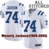 White Embroidered Waverly Jackson Indianapolis Colts #74 Stitched Jersey