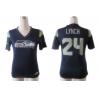 [Fashion II] LYNCH Seattle #24 Womens Football Jersey - Marshawn Lynch Womens Football Jersey (Blue)_Free Shipping