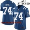 Blue Home Embroidered Dave Rowe Indianapolis Colts #74 Stitched Jersey