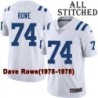 White Embroidered Dave Rowe Indianapolis Colts #74 Stitched Jersey