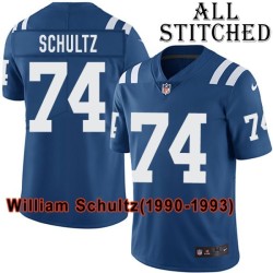 Blue Home Embroidered William Schultz Indianapolis Colts #74 Stitched Jersey