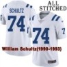 White Embroidered William Schultz Indianapolis Colts #74 Stitched Jersey