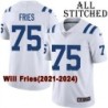 White Embroidered Will Fries Indianapolis Colts #75 Stitched Jersey