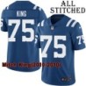 Blue Home Embroidered Mitch King Indianapolis Colts #75 Stitched Jersey