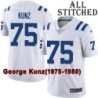 White Embroidered George Kunz Indianapolis Colts #75 Stitched Jersey