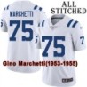 White Embroidered Gino Marchetti Indianapolis Colts #75 Stitched Jersey