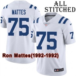 White Embroidered Ron Mattes Indianapolis Colts #75 Stitched Jersey