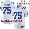 White Embroidered Ron Mattes Indianapolis Colts #75 Stitched Jersey