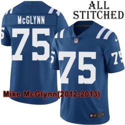 Blue Home Embroidered Mike McGlynn Indianapolis Colts #75 Stitched Jersey