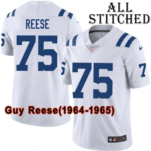 White Embroidered Guy Reese Indianapolis Colts #75 Stitched Jersey