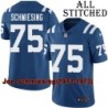 Blue Home Embroidered Joe Schmiesing Indianapolis Colts #75 Stitched Jersey