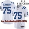 White Embroidered Joe Schmiesing Indianapolis Colts #75 Stitched Jersey