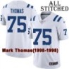 White Embroidered Mark Thomas Indianapolis Colts #75 Stitched Jersey
