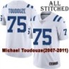 White Embroidered Michael Toudouze Indianapolis Colts #75 Stitched Jersey