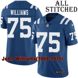 Blue Home Embroidered John Williams Indianapolis Colts #75 Stitched Jersey