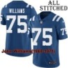 Blue Home Embroidered John Williams Indianapolis Colts #75 Stitched Jersey
