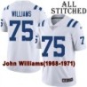 White Embroidered John Williams Indianapolis Colts #75 Stitched Jersey