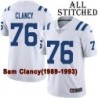 White Embroidered Sam Clancy Indianapolis Colts #76 Stitched Jersey