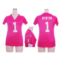 [Fashion I] NEWTON Carolina #1 Womens Football Jersey - Cam Newton Womens Football Jersey (Pink)_Free Shipping