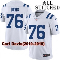 White Embroidered Carl Davis Indianapolis Colts #76 Stitched Jersey