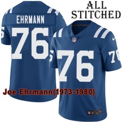 Blue Home Embroidered Joe Ehrmann Indianapolis Colts #76 Stitched Jersey