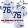 White Embroidered Joe Ehrmann Indianapolis Colts #76 Stitched Jersey