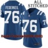 Blue Home Embroidered Daniel Federkeil Indianapolis Colts #76 Stitched Jersey