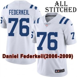 White Embroidered Daniel Federkeil Indianapolis Colts #76 Stitched Jersey