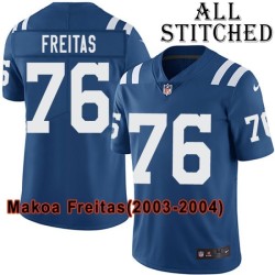 Blue Home Embroidered Makoa Freitas Indianapolis Colts #76 Stitched Jersey