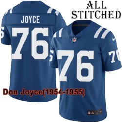 Blue Home Embroidered Don Joyce Indianapolis Colts #76 Stitched Jersey