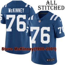 Blue Home Embroidered Steve McKinney Indianapolis Colts #76 Stitched Jersey