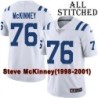 White Embroidered Steve McKinney Indianapolis Colts #76 Stitched Jersey