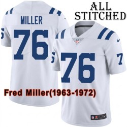 White Embroidered Fred Miller Indianapolis Colts #76 Stitched Jersey